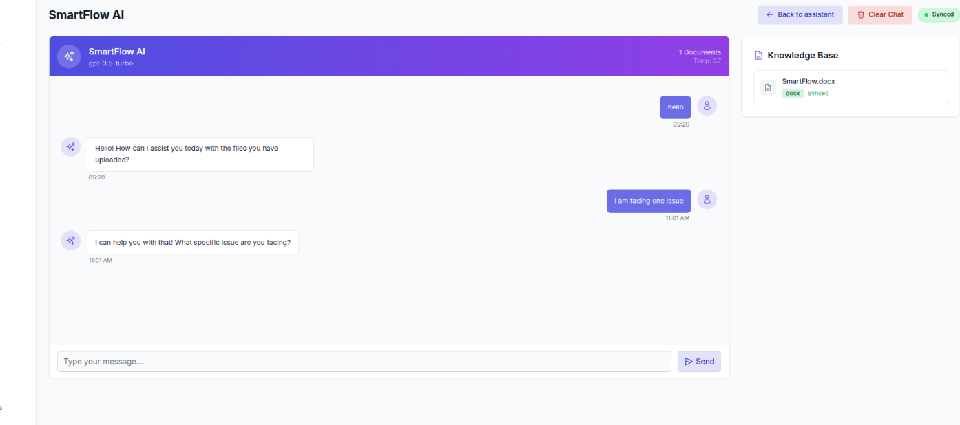 Chat test wit AI Assistant