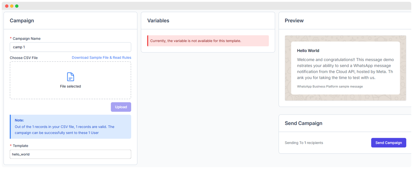CSV Campaign Step 2
