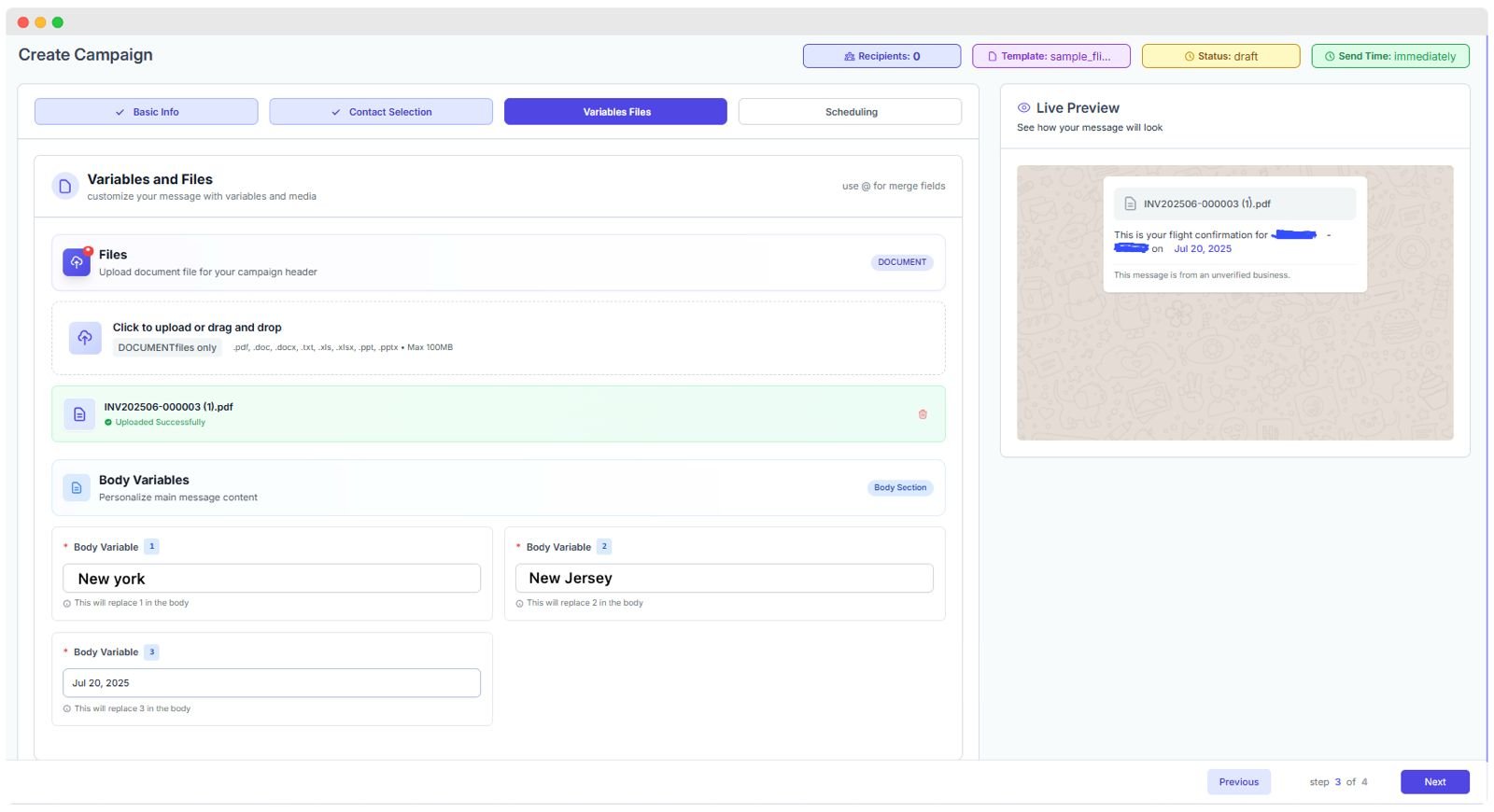 Campaign with Document