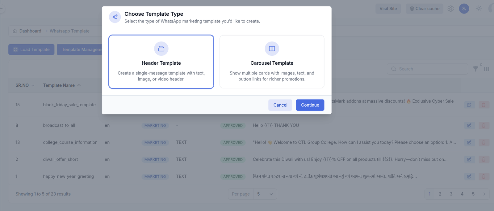 Create template type