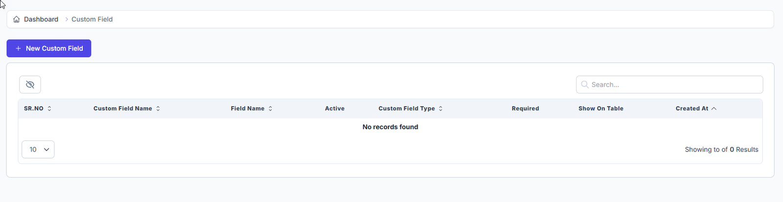 Custom Field List View