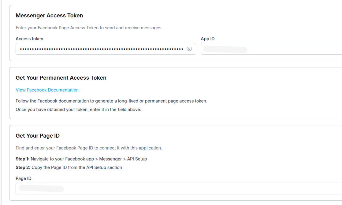 Messenger Access Token and Page ID