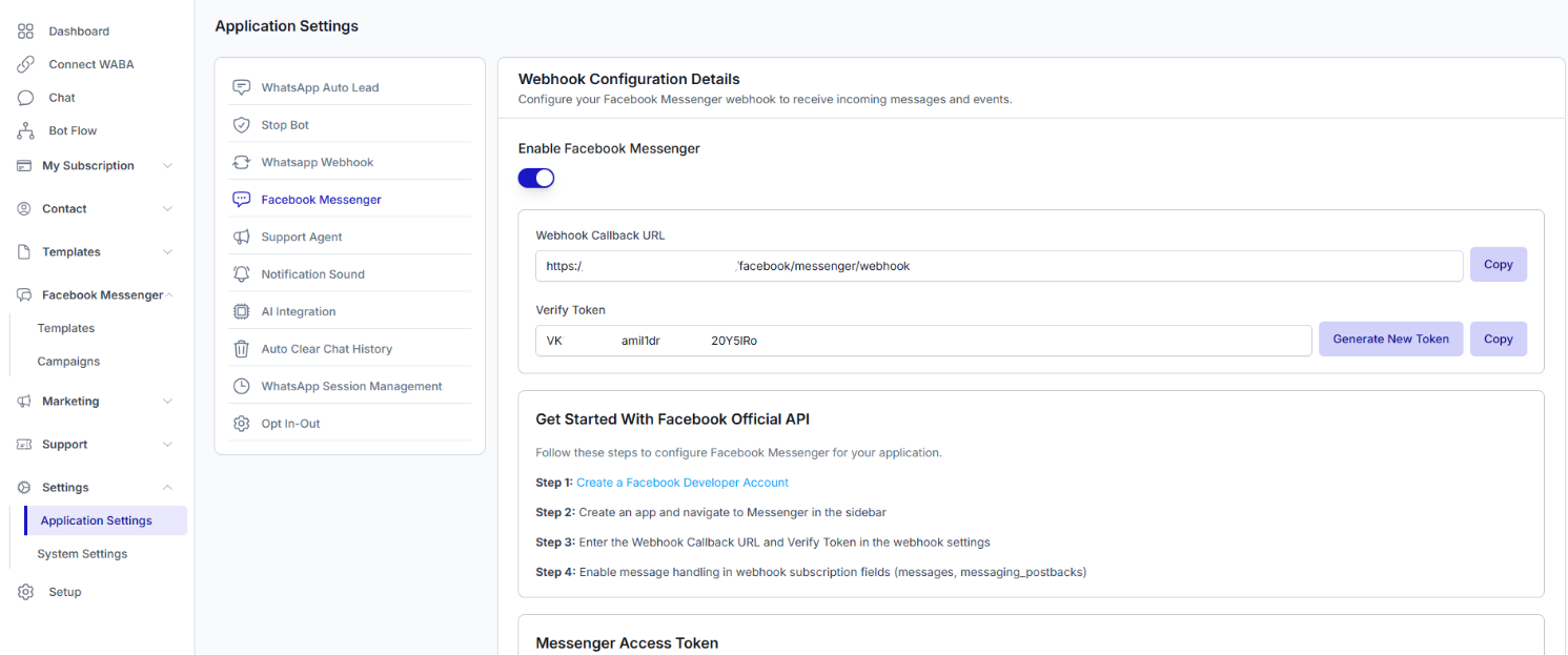 Facebook Messenger Settings
