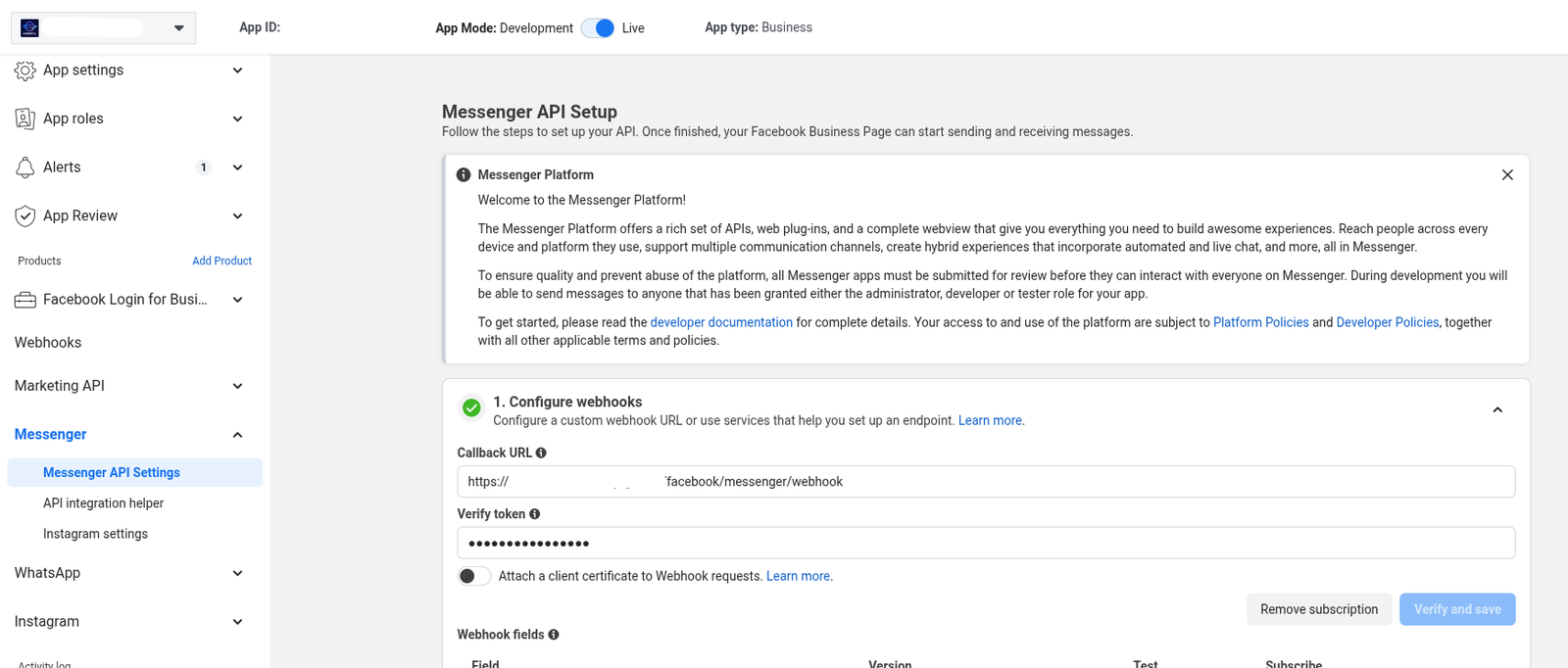Webhook Configuration Details