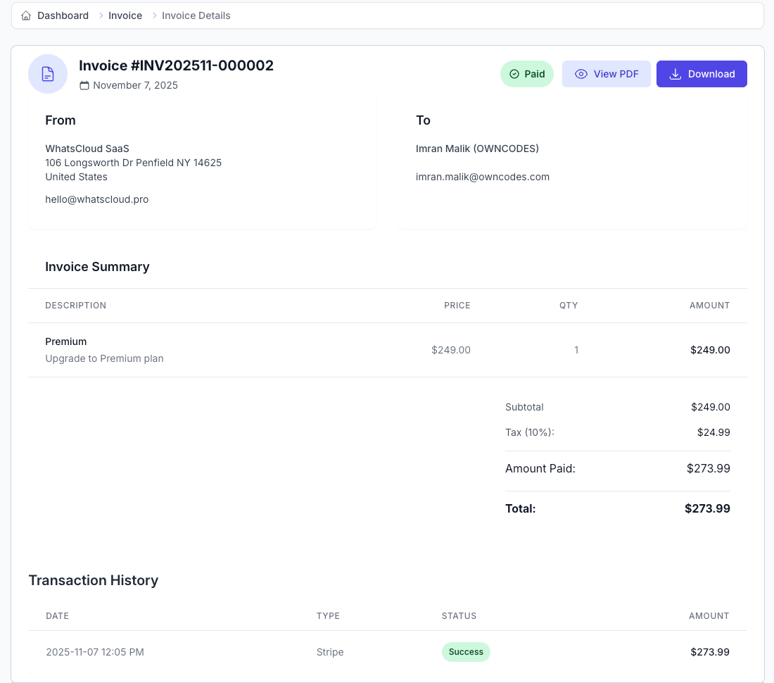 Invoice Details