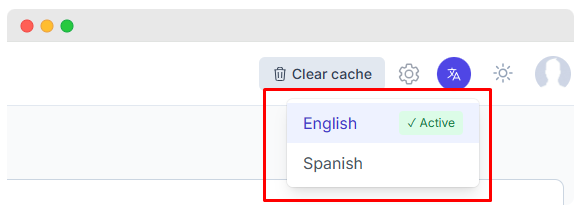 Language Switcher dropdown